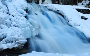 Картинка природа водопады вода лед снег