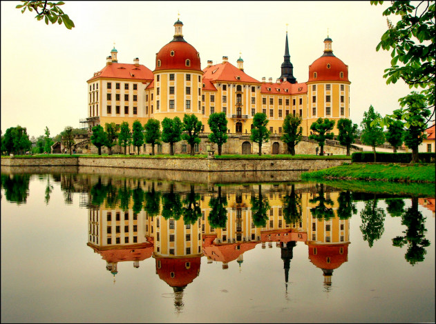 Обои картинки фото schloss, moritzburg, города, дворцы, замки, крепости, замок, парк, озеро