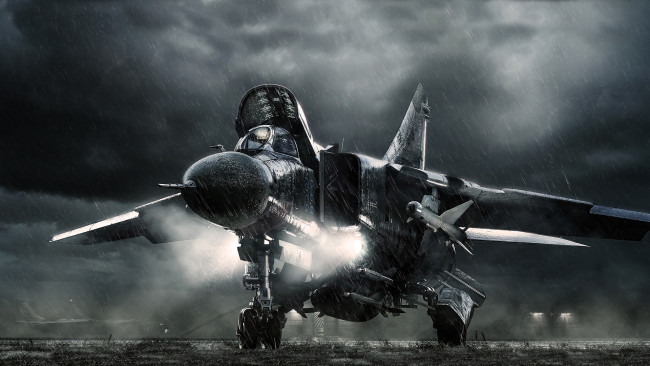 Обои картинки фото авиация, 3д, рисованые, graphic, ракета, дождь