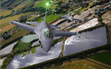 Картинка авиация боевые+самолёты f-16 falcon истребитель