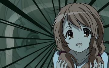 Картинка аниме the+melancholy+of+haruhi+suzumiya девушка взгляд фон