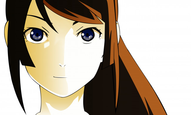 Обои картинки фото аниме, bakemonogatari, девушка, взгляд, фон