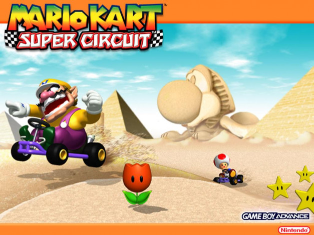 Обои картинки фото mario, kart, super, circuit, видео, игры