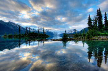 Картинка природа реки озера вода ель горы отражение