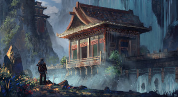 Картинка фэнтези пейзажи пагода
