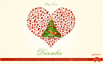 обоя календари, праздники, салюты, подарки, сердце, рождество, елка