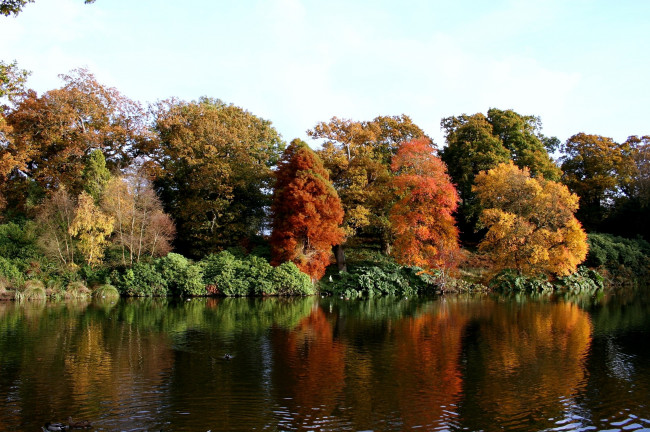 Обои картинки фото природа, реки, озера, осень, отражение, вода