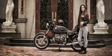 Картинка мотоциклы мото девушкой bmw