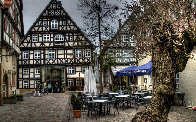 Обои картинки фото германия, шорндорф, города, улицы, площади, набережные, дома, улица, деревья