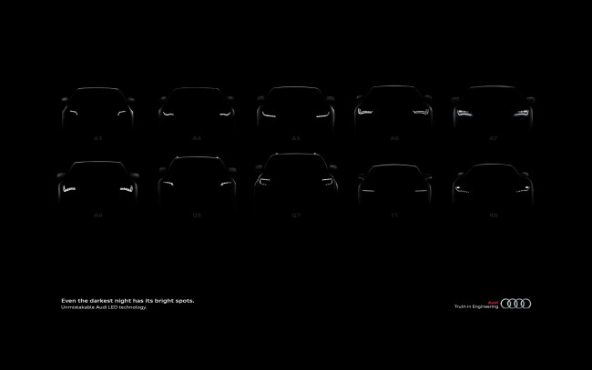 Обои картинки фото модельный, ряд, ауди, автомобили, audi, машины, логотип, темнота