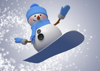 Картинка рисованные праздники снеговик