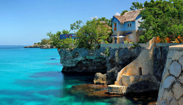 Картинка negril+jamaica города -+здания +дома ландшафт дом море Ямайка лестница