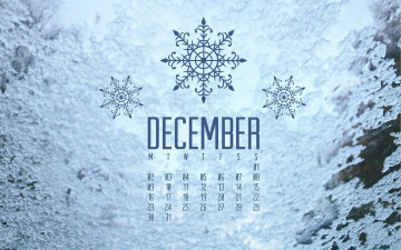 обоя календари, рисованные,  векторная графика, снежинки, декабрь