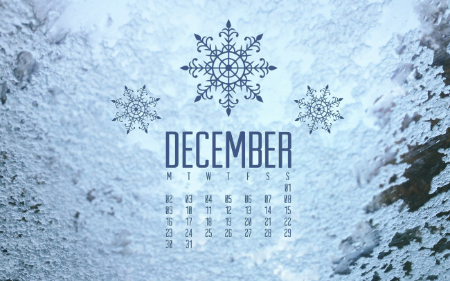 Обои картинки фото календари, рисованные,  векторная графика, снежинки, декабрь