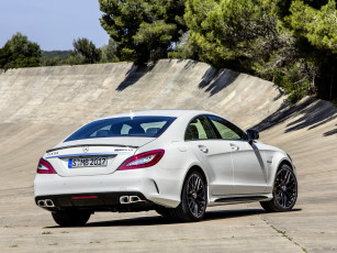 обоя автомобили, mercedes-benz, cls, 63, amg, s-model, с218, 2014г, светлый