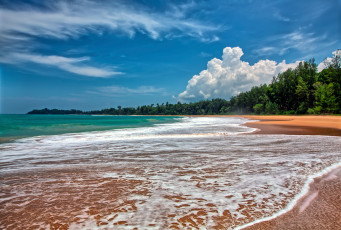 Картинка природа побережье облака прибой небо пляж