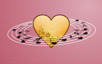 Картинка праздничные день+святого+валентина +сердечки +любовь сердечко фон ноты