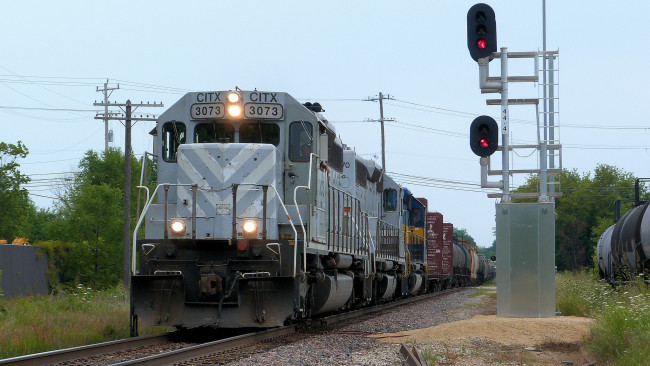 Обои картинки фото техника, поезда, дорога, железная, локомотив, состав