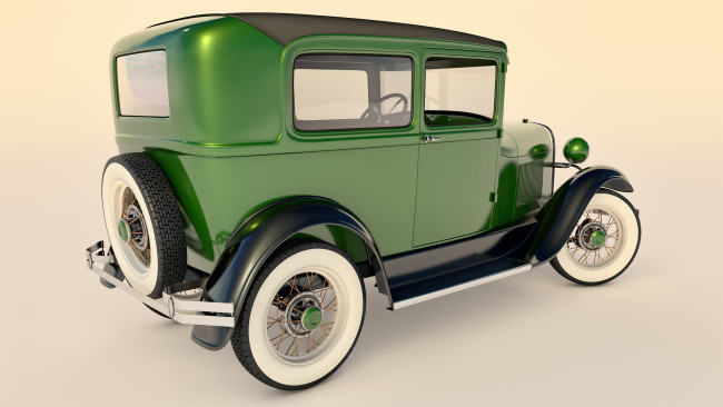 Обои картинки фото автомобили, 3д, 1928г, фон, автомобиль, ford