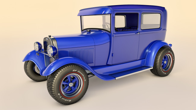 Обои картинки фото автомобили, 3д, автомобиль, 1928г, ford, фон