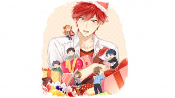Картинка аниме gekkan+shoujo+nozaki-kun подарки парень праздник