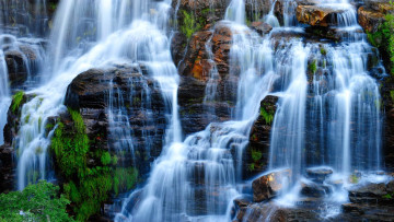 Картинка природа водопады бразилия скала гояс chapada dos veadeiros national park водопад