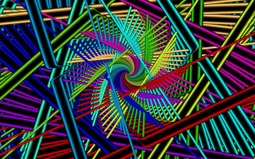 Картинка 3д+графика фракталы+ fractal круг свет цвет узор кольцо симметрия