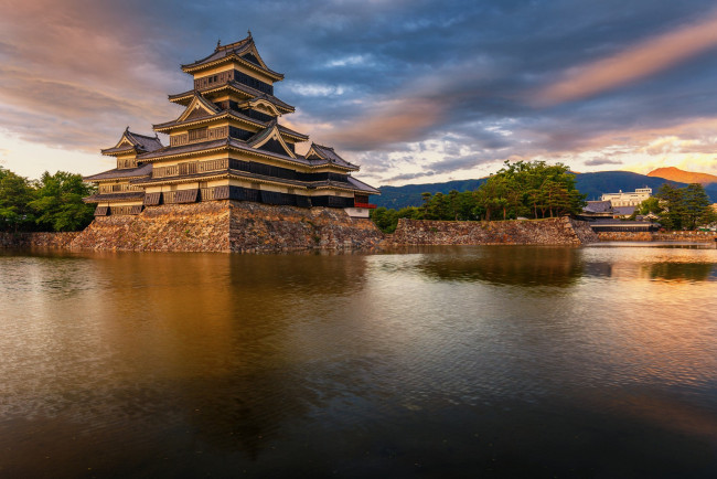 Обои картинки фото matsumoto castle, города, замки Японии, панорама