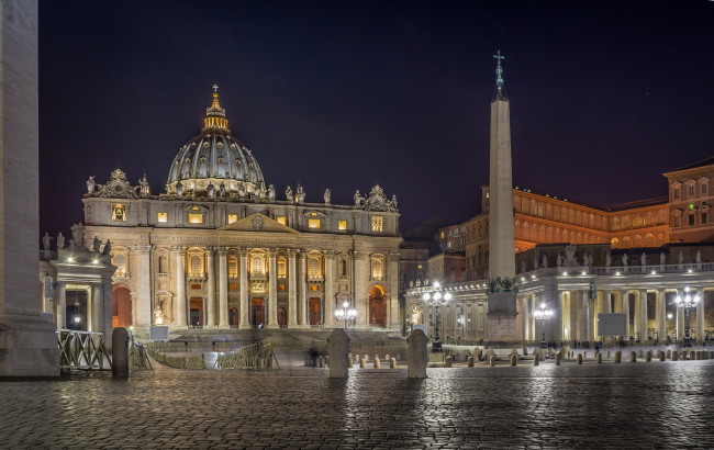 Обои картинки фото basilique saint pierre de rome, города, рим,  ватикан , италия, простор