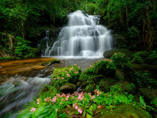 обоя man daeng waterfall, loei province, thailand, природа, водопады, man, daeng, waterfall, loei, province