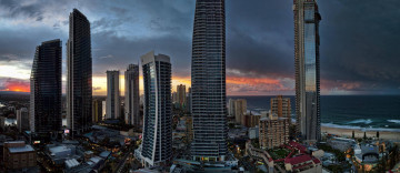 Картинка города -+пейзажи город небоскреб облака сверхширокий городской здание