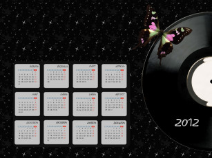 обоя календари, другое, бабочка, 2012, год, календарь