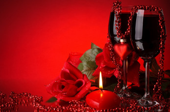 обоя еда, напитки, вино, бокалы, свеча, цветы, розы