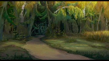 Картинка илья муромец соловей разбойник мультфильмы тропа лес