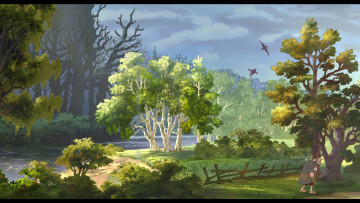 Картинка илья муромец соловей разбойник мультфильмы река дерево