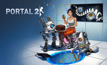 Картинка видео игры portal ворона гладос куб тортик праздник