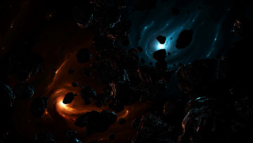 Картинка космос арт метеориты астероиды