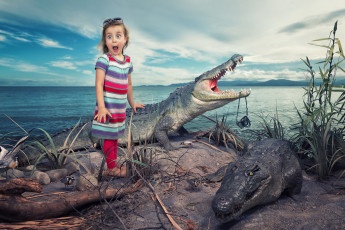 Картинка мама +папа+здесь юмор+и+приколы удивление крокодилы девочка ужас ситуация