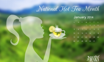 обоя календари, рисованные,  векторная графика, чай