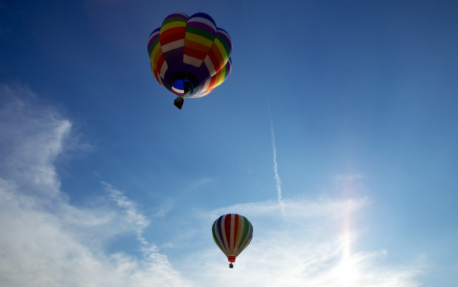 Обои картинки фото авиация, воздушные шары, небо, шары