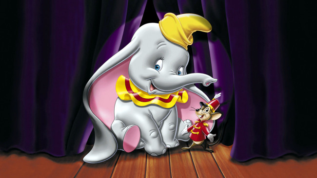 Обои картинки фото мультфильмы, dumbo, фон, слон