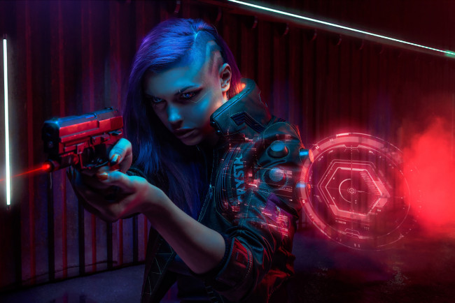 Обои картинки фото фэнтези, девушки, научная, фантастика, оружие, женщины, киберпанк, cyberpunk 2077