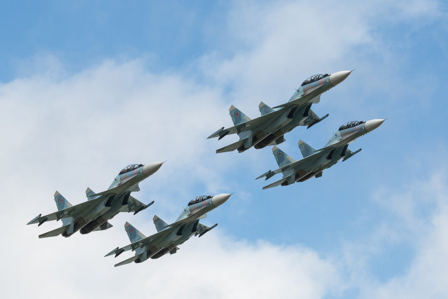 Обои картинки фото су-30см, авиация, боевые самолёты, истребители, ввс, россия, боевые, самолеты, сухой, su-30sm
