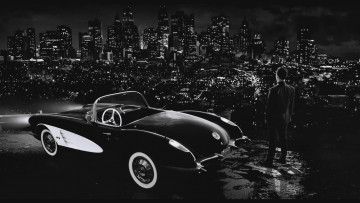 Картинка кино+фильмы sin+city панорама город мужчина машина