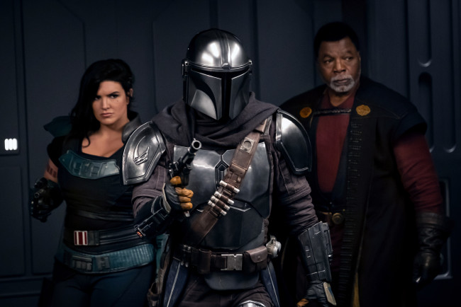 Обои картинки фото the mandalorian , сериал 2019 – , кино фильмы, the mandalorian, мандалорец, фантастика, джина, карано, боевик, сериал, второй, сезон, carl, weathers