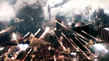 Картинка видео игры prototype война город самолеты
