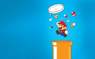 обоя марио, рисованные, минимализм, mario, таблетки