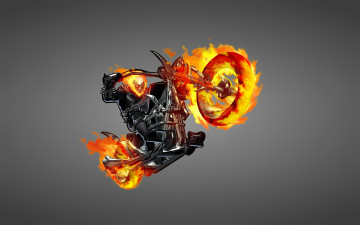 Картинка призрачный+гонщик рисованные комиксы байк скелет ghost rider призрачный гонщик мотоцикл огонь череп