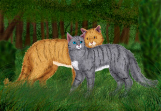 Картинка рисованное животные +коты коты