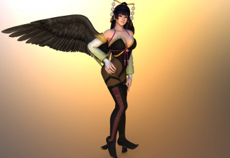 Картинка 3д+графика ангел+ angel девушка взгляд фон ангел крылья